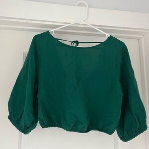 NAF NAF Paris cropped green shirt